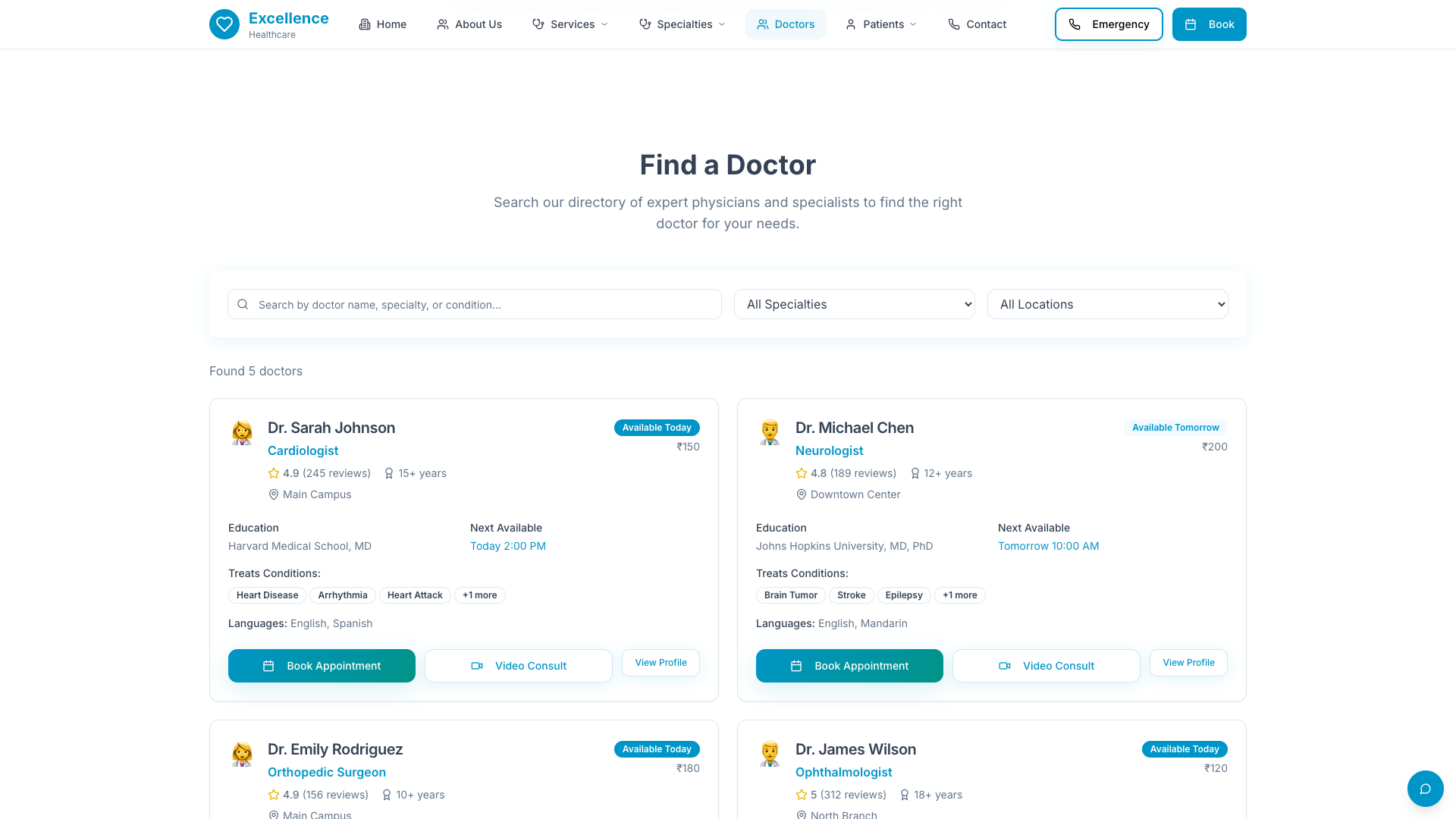 Doctor profiles